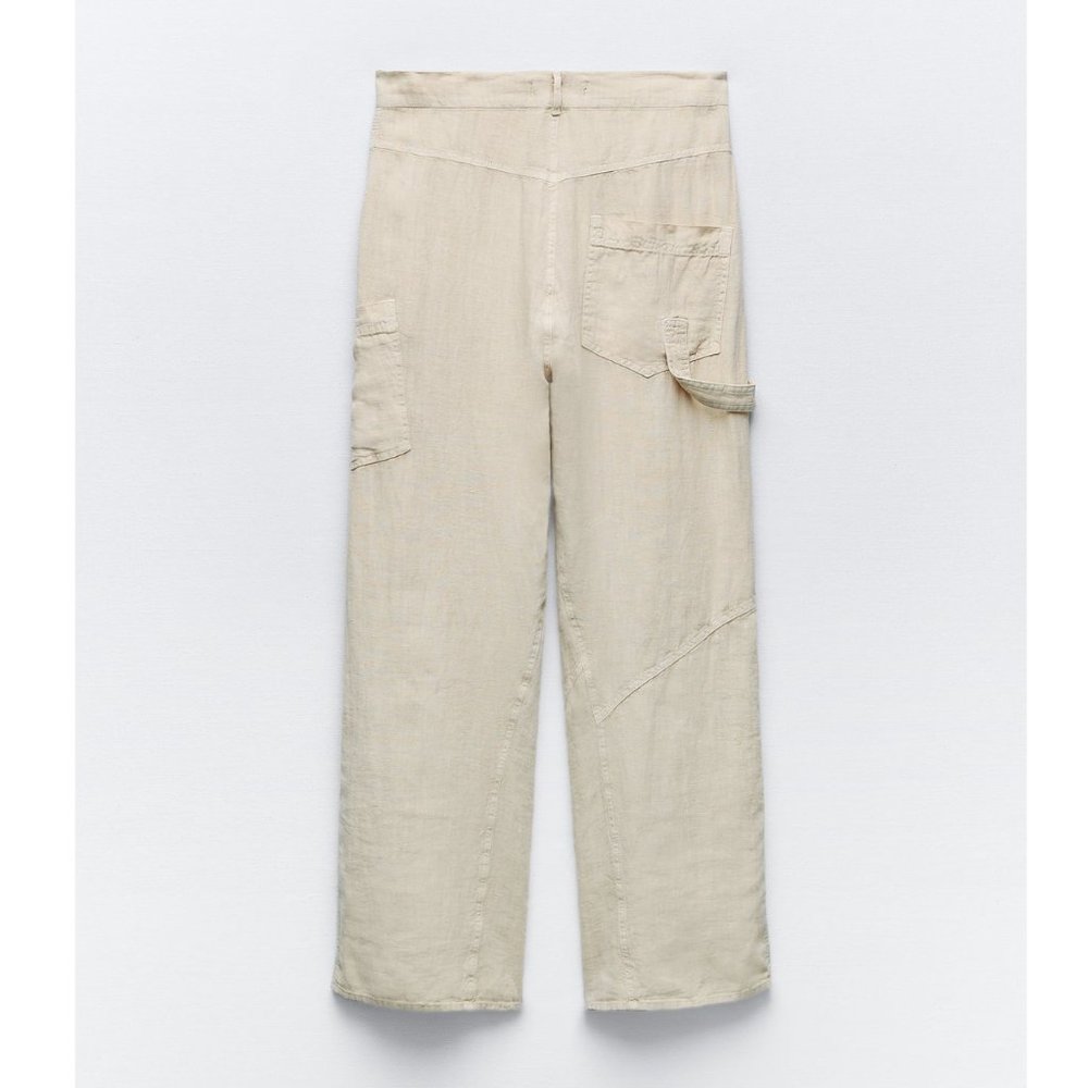 Zara Angled Waist Pants Sand Beige NWT - Picture 15 of 15